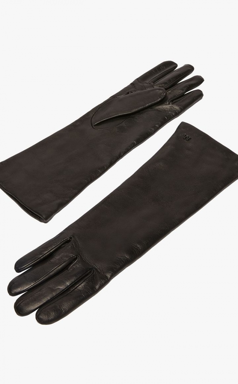 Max Mara Nappa Leder Handschuhe Schwarz | MMR594235