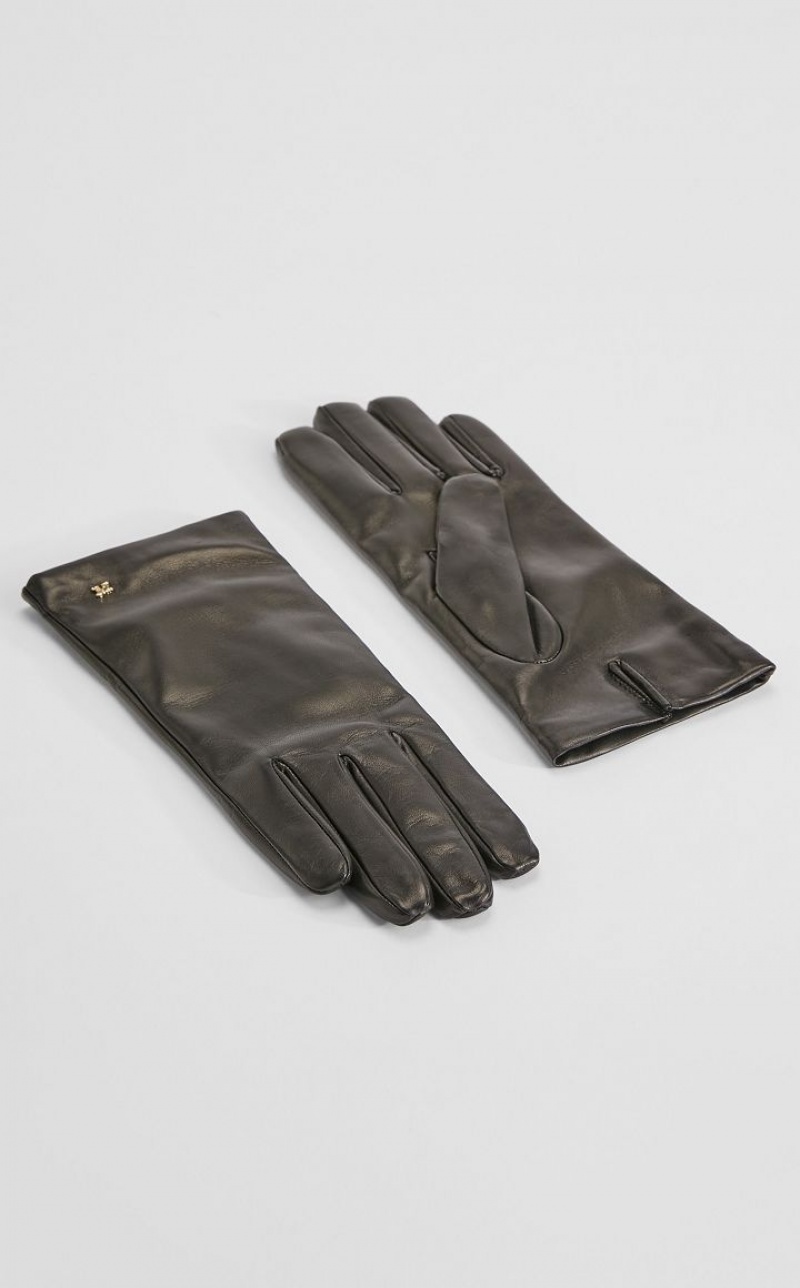 Max Mara Nappa Leder Handschuhe Schwarz | MMR594238