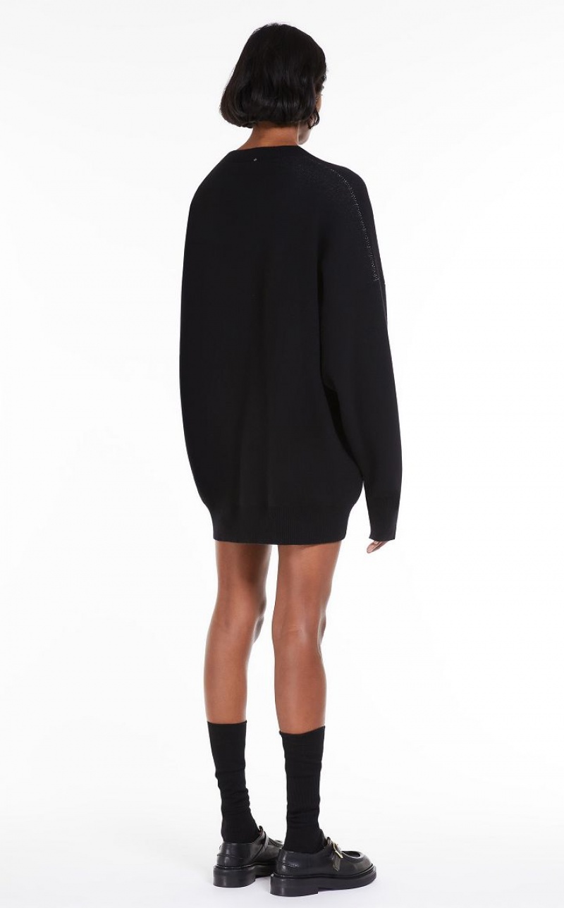 Max Mara Oversized Cashmere Kleid Schwarz | MMR593344