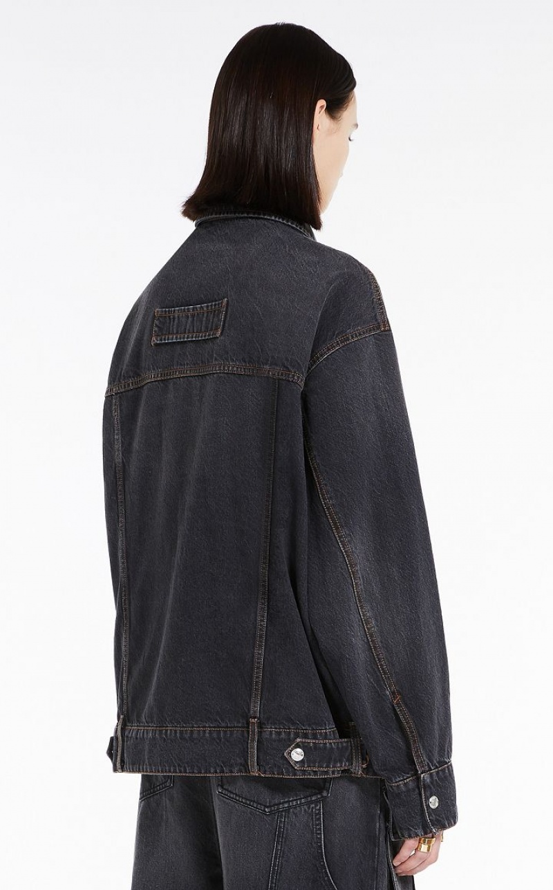 Max Mara Oversized Denim Jacken Schwarz | MMR594036