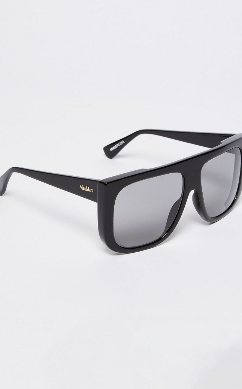 Max Mara Oversized Mask Sonnenbrille Schwarz | MMR594301