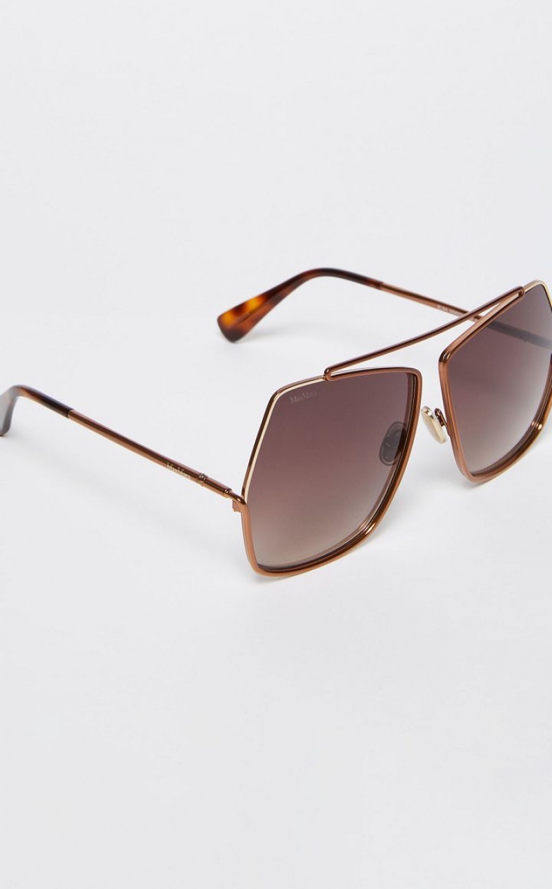 Max Mara Oversized Metallic Sonnenbrille Braun | MMR594291