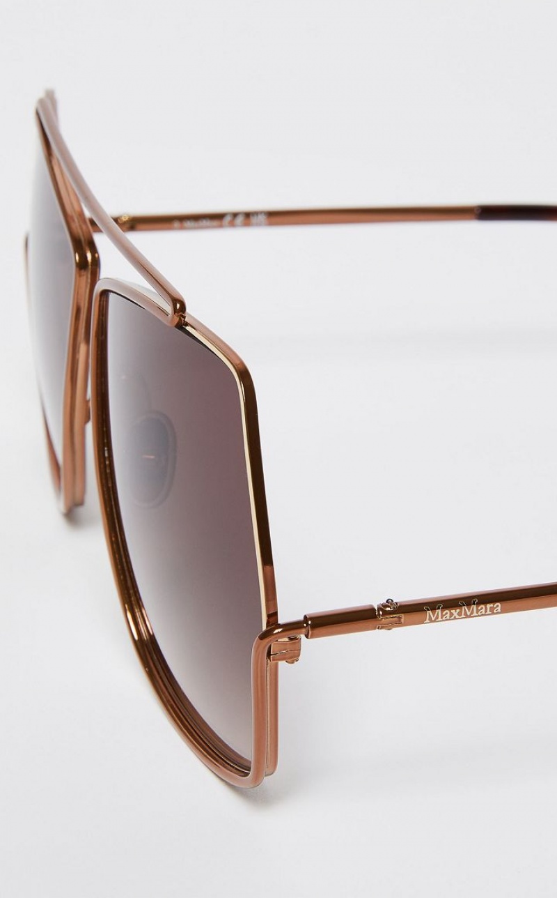 Max Mara Oversized Metallic Sonnenbrille Braun | MMR594291