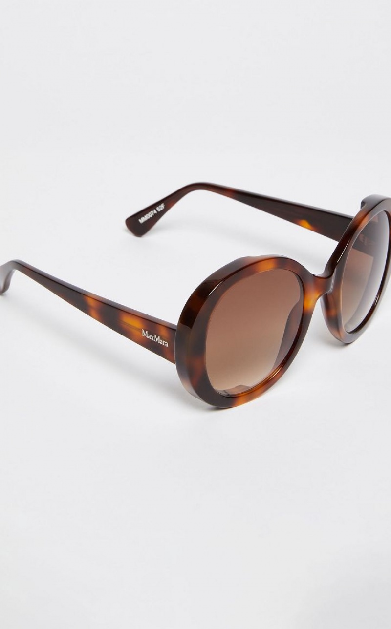 Max Mara Oversized Round Sonnenbrille Braun | MMR594302