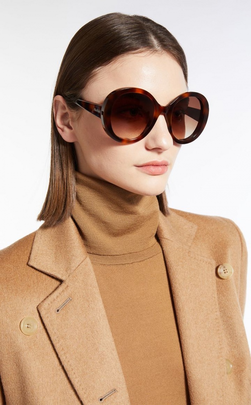 Max Mara Oversized Round Sonnenbrille Braun | MMR594302