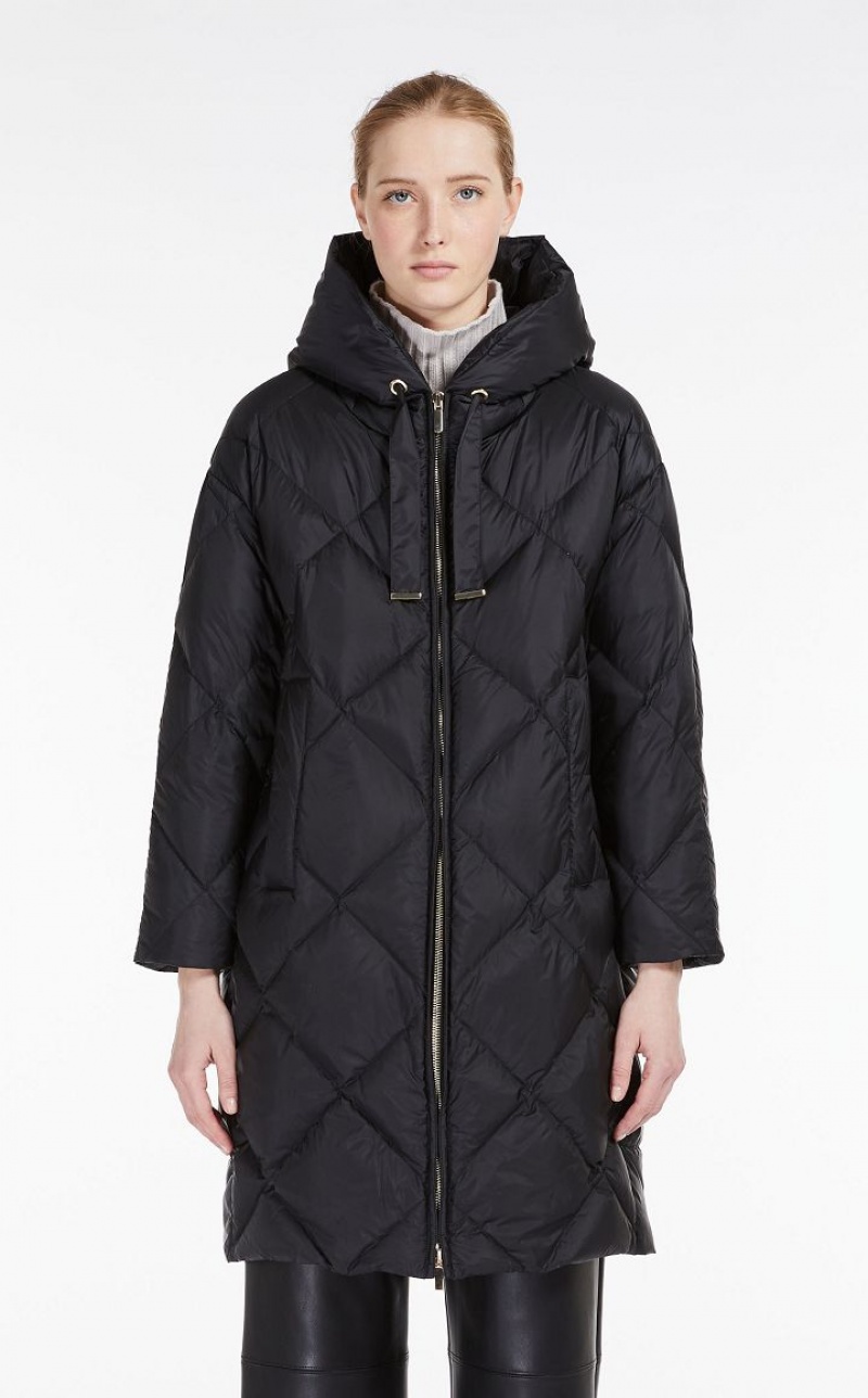 Max Mara Parka In Gesteppt Wasser-resistant Canvas Padded Schwarz | MMR593999