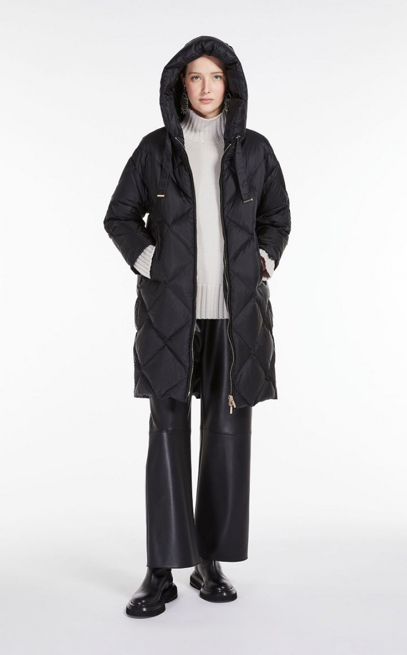 Max Mara Parka In Gesteppt Wasser-resistant Canvas Padded Schwarz | MMR593999