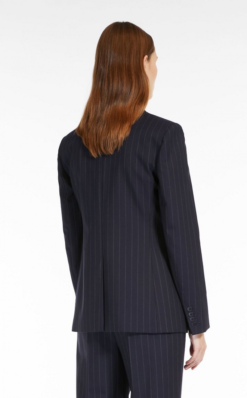 Max Mara Pinstripe Wolle-blend Anzüge Navy | MMR593493