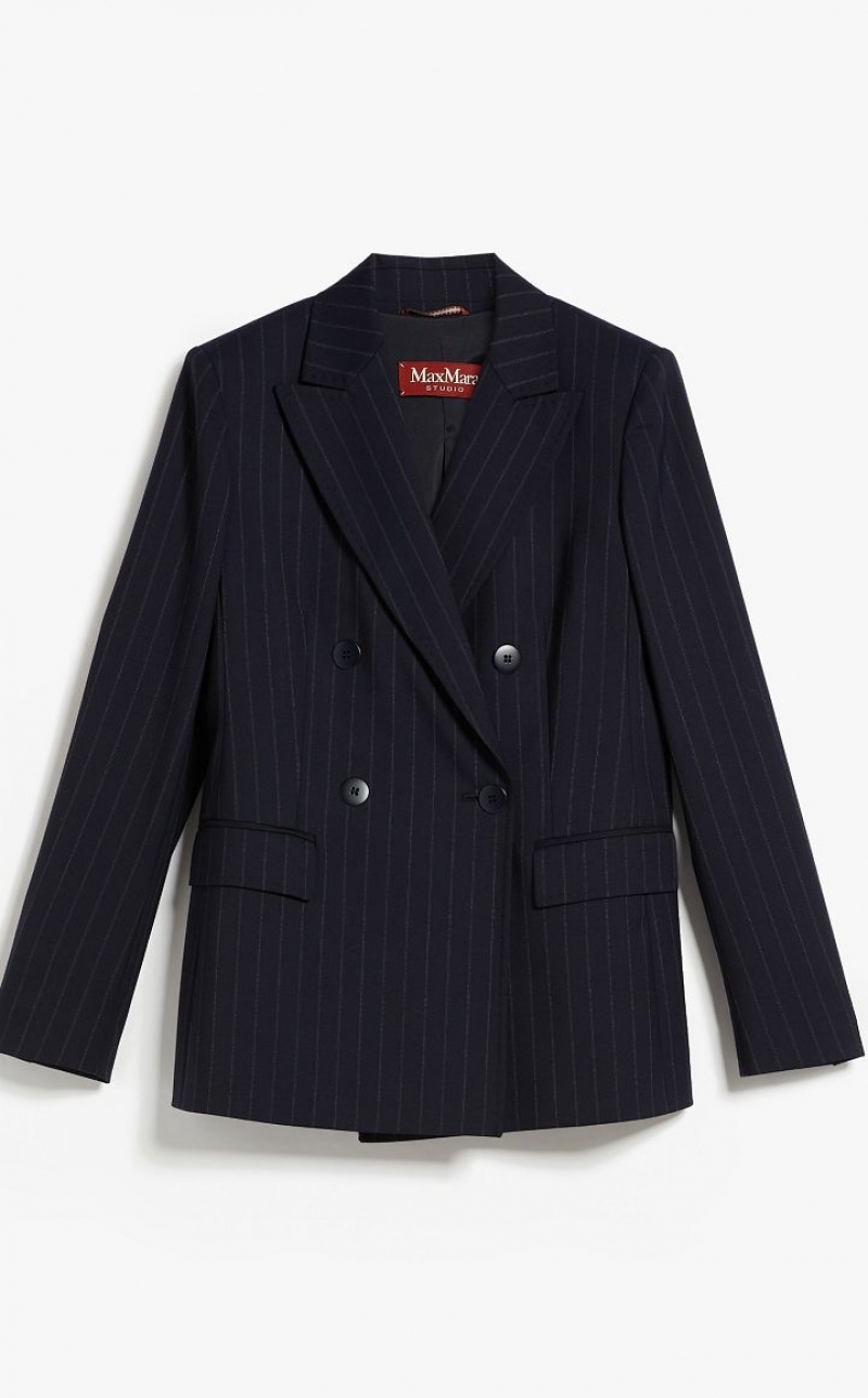 Max Mara Pinstripe Wolle-blend Anzüge Navy | MMR593493