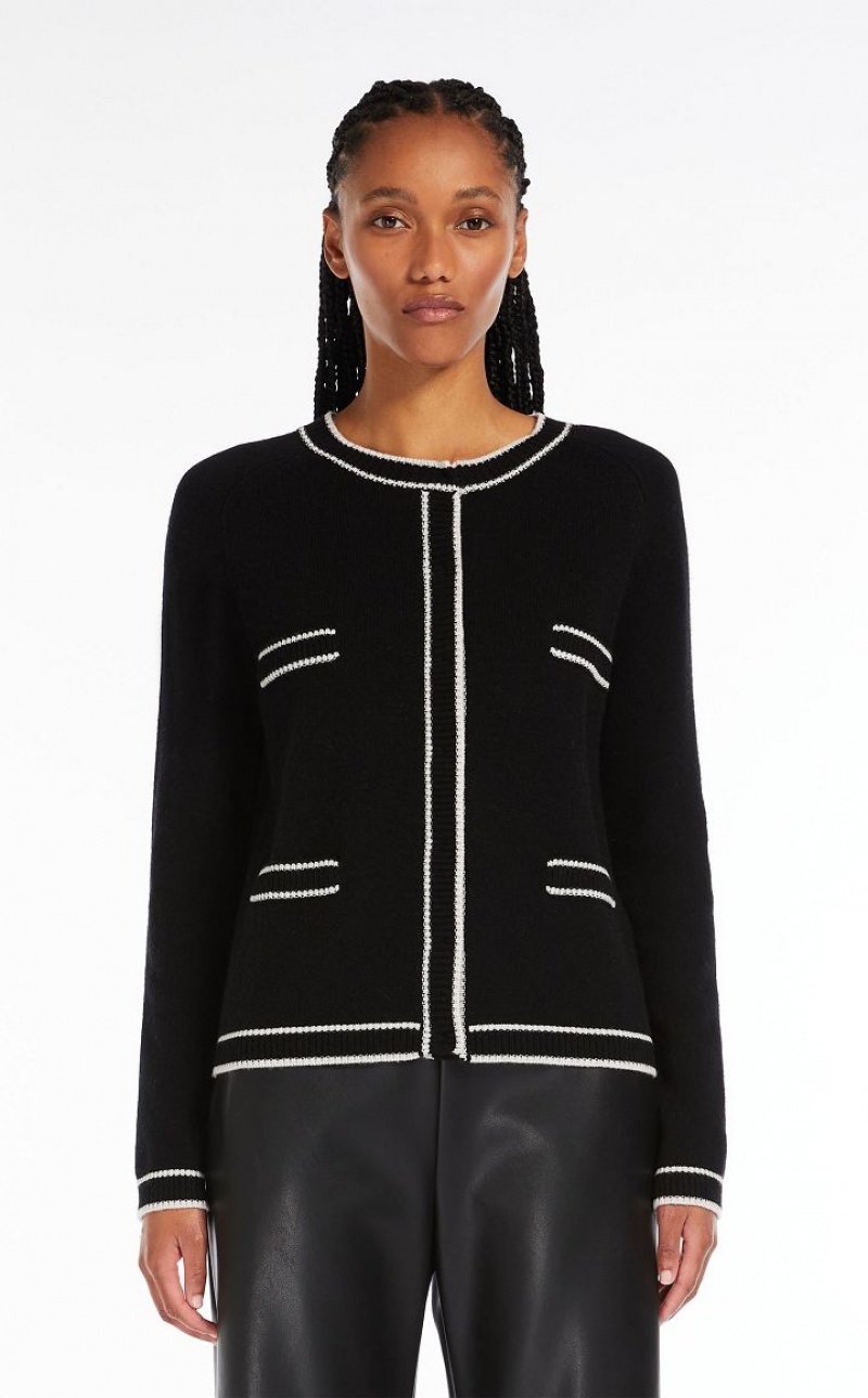 Max Mara Pocket-detail Wolle And Cashmere Cardigan Strickwaren Schwarz | MMR593442