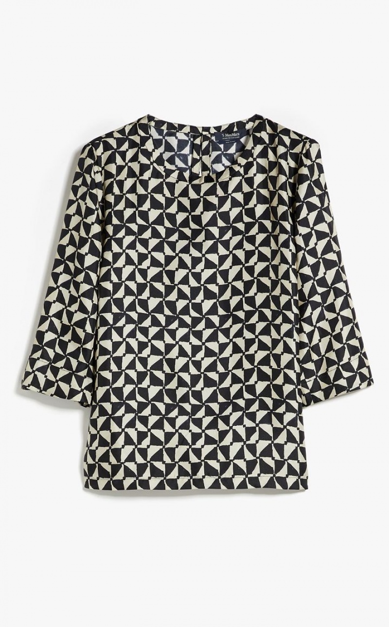 Max Mara Printed Silk Bluse Tiefes | MMR593623