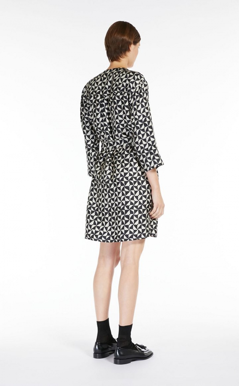 Max Mara Printed Silk Kaftan Kleid Tiefes | MMR593331