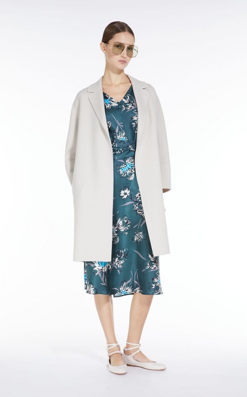 Max Mara Printed Silk Kleid Grün | MMR593356