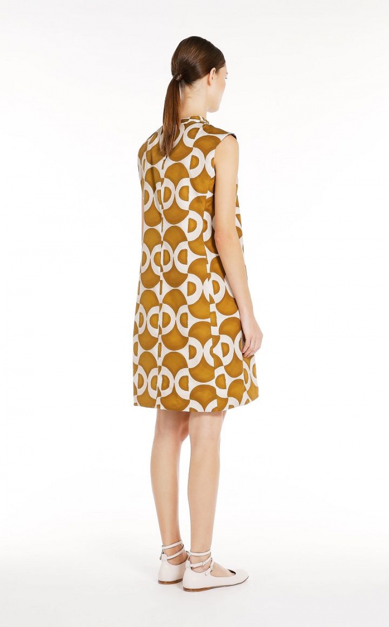 Max Mara Reversible Printed Poplin Kleid Mango | MMR593406