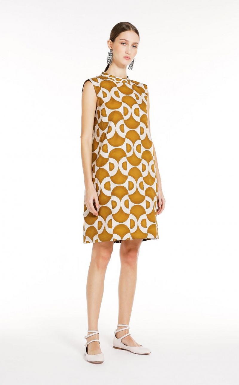 Max Mara Reversible Printed Poplin Kleid Mango | MMR593406