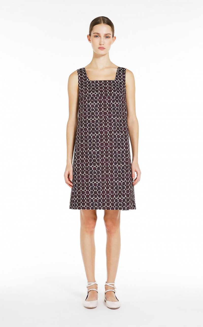 Max Mara Reversible Printed Poplin Kleid Dunkellila | MMR593375