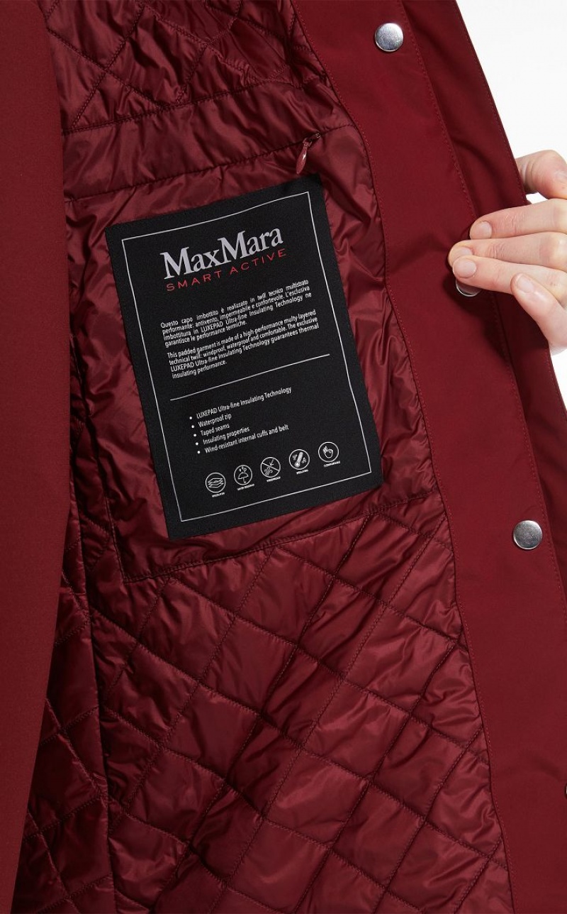 Max Mara Rubberised-look Canvas Parka Padded Fuchsie | MMR593971