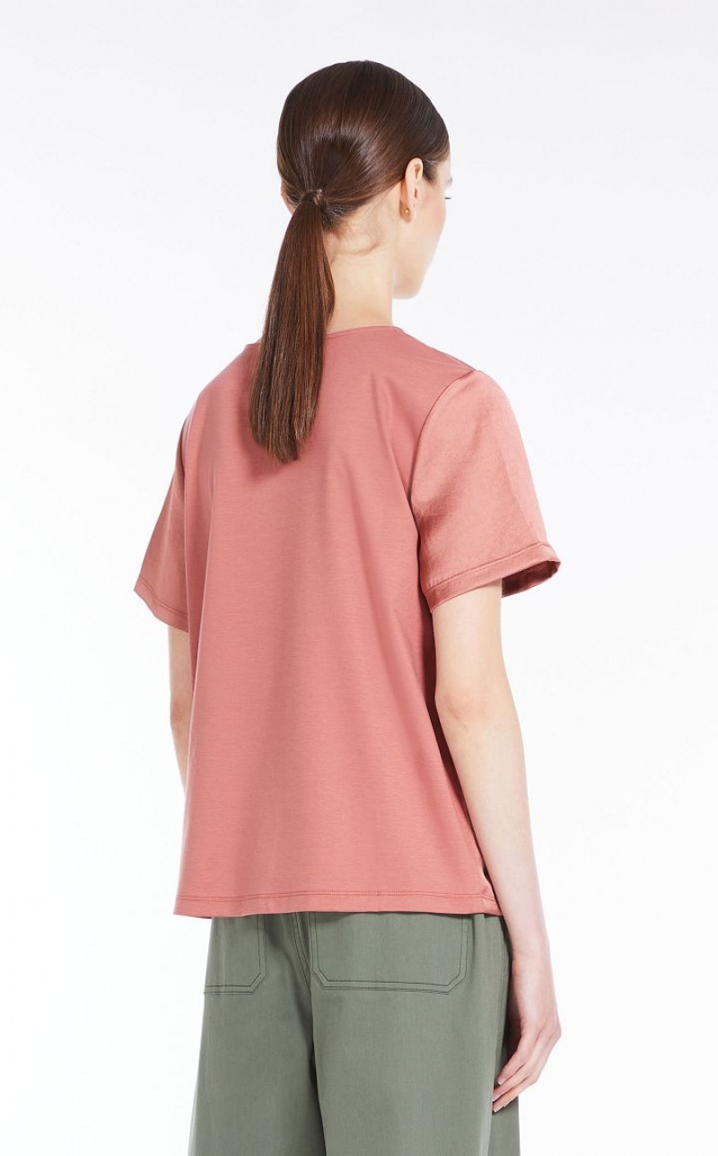 Max Mara Satin And Jersey Oberteile Rosa | MMR593651