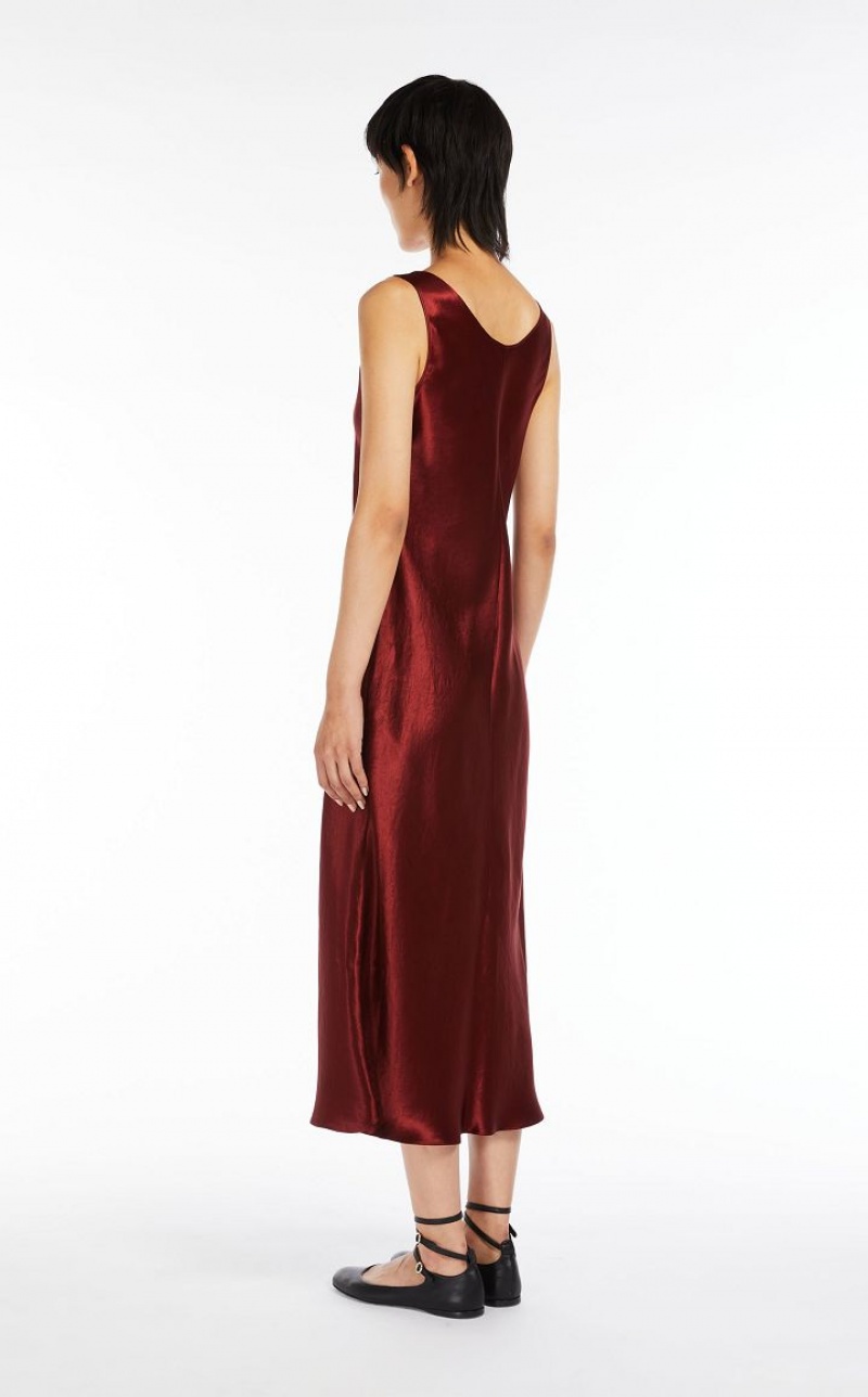 Max Mara Satin Kleid Dunkelrot | MMR593316