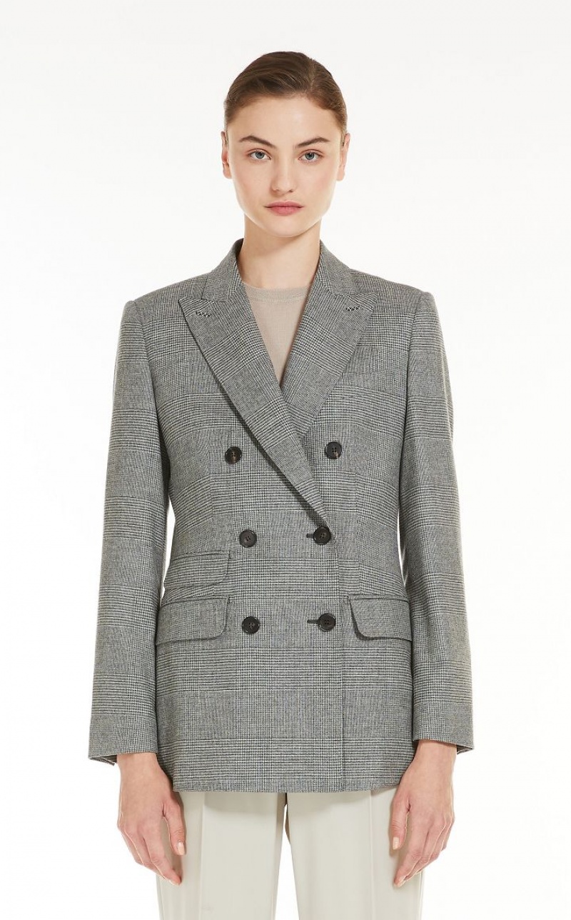 Max Mara Saxony Wolle And Cashmere Blazer Grau | MMR594065