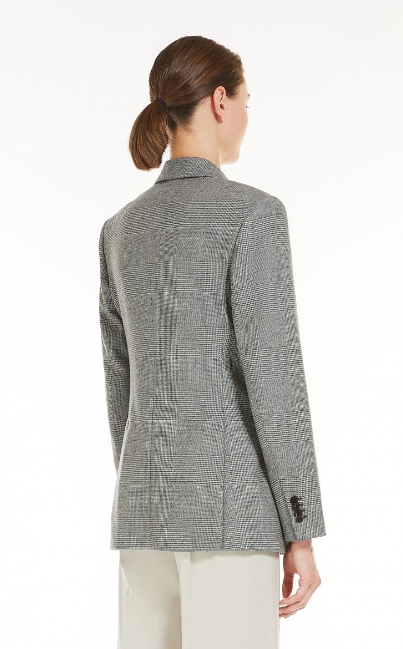 Max Mara Saxony Wolle And Cashmere Blazer Grau | MMR594065