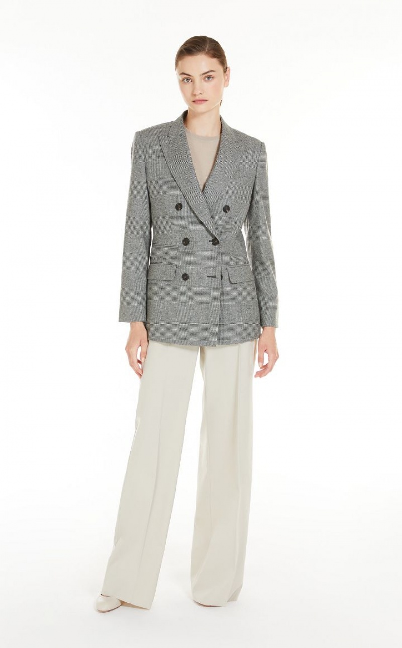 Max Mara Saxony Wolle And Cashmere Blazer Grau | MMR594065