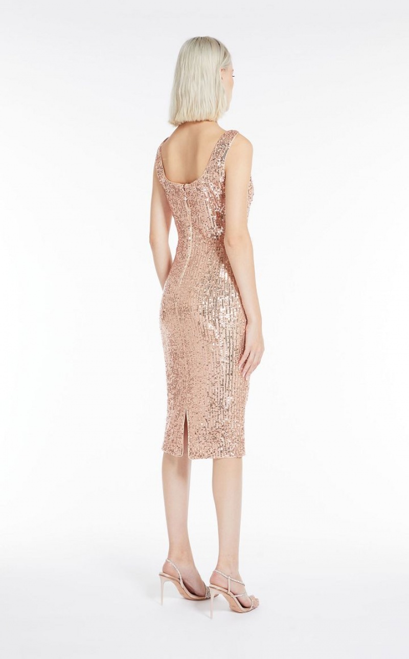 Max Mara Sequinned Sheath Kleid Hellrosa | MMR593332