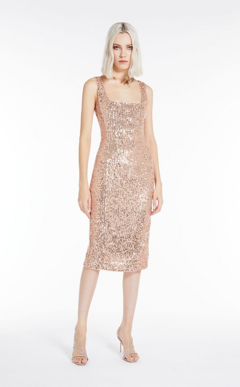 Max Mara Sequinned Sheath Kleid Hellrosa | MMR593332