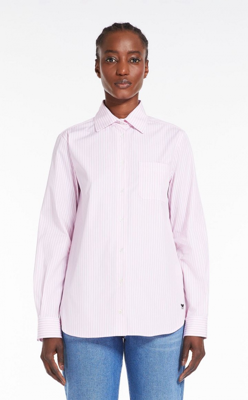 Max Mara Shirt In Baumwoll Poplin Bluse Rosa | MMR593565