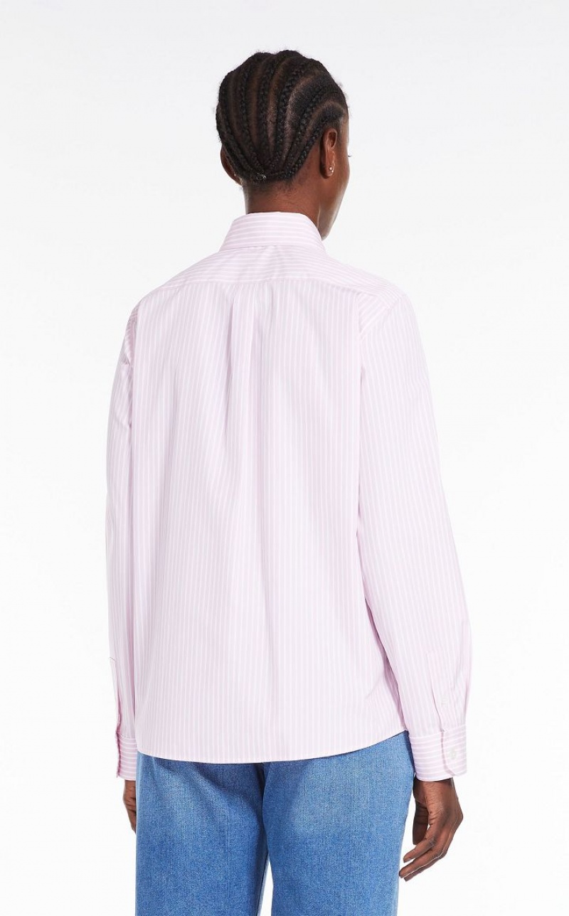 Max Mara Shirt In Baumwoll Poplin Bluse Rosa | MMR593565