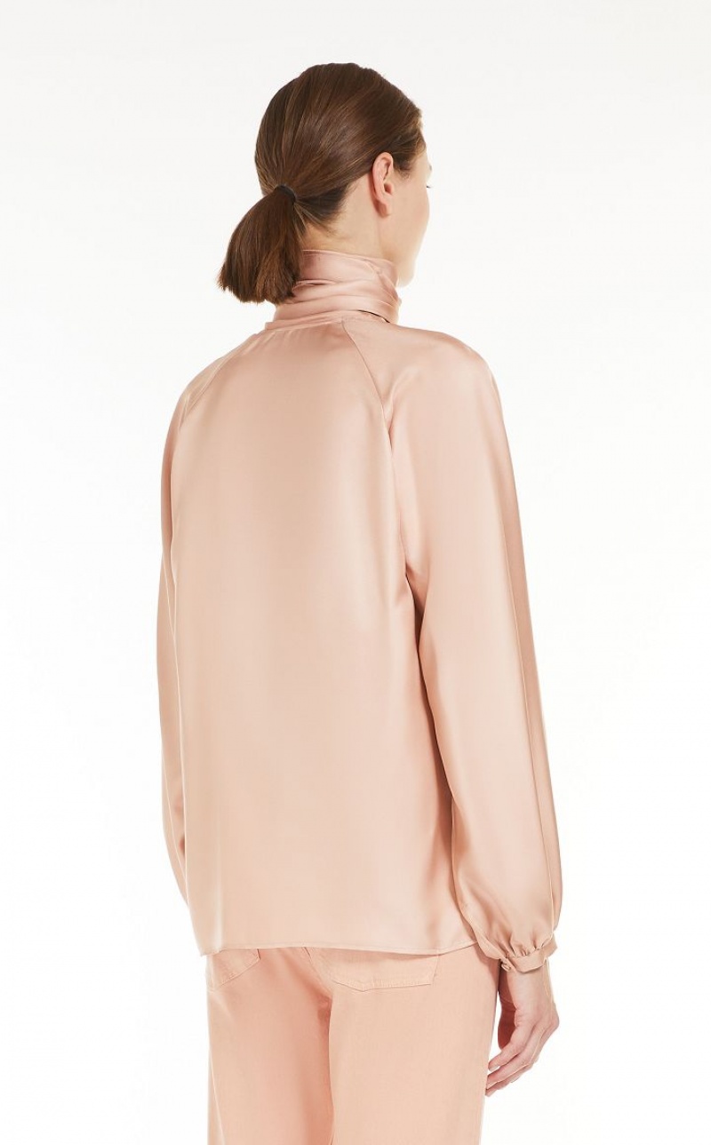 Max Mara Silk Foulard Bluse Rosa | MMR593604