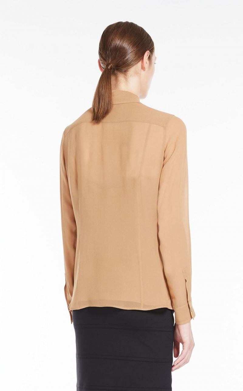 Max Mara Silk Georgette Bluse Braun | MMR593595