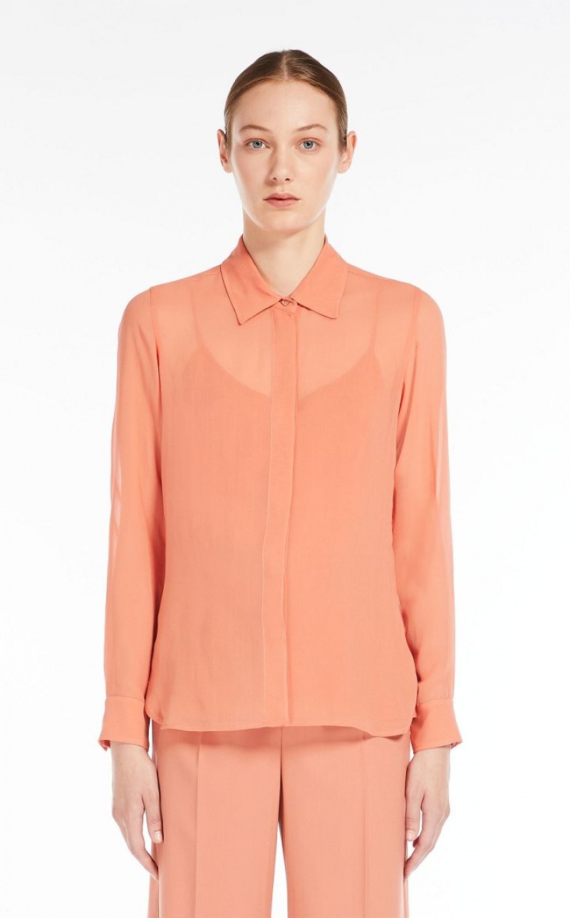 Max Mara Silk Georgette Bluse Rosa | MMR593590