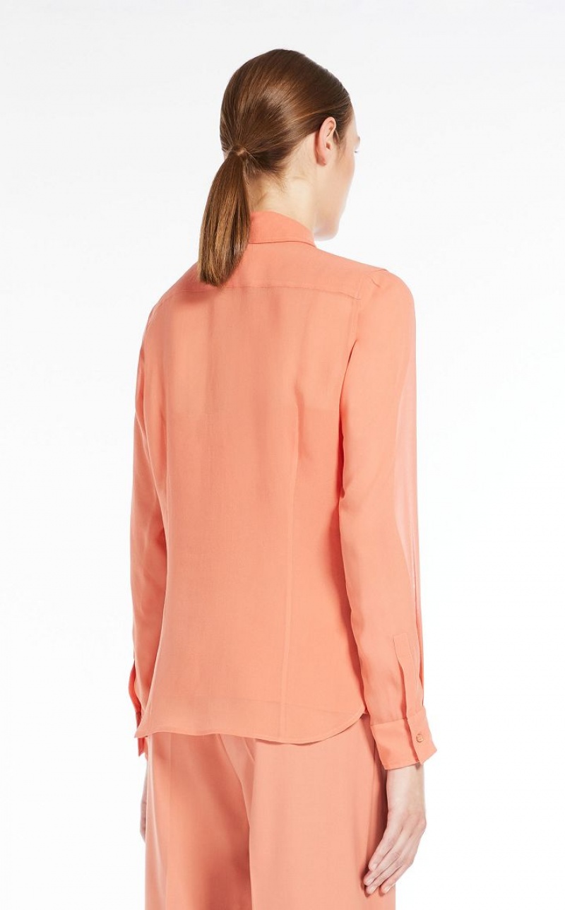 Max Mara Silk Georgette Bluse Rosa | MMR593590