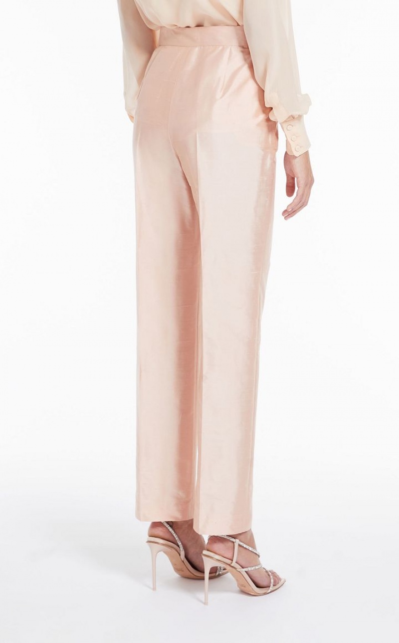 Max Mara Silk Shantung Hosen Hellrosa | MMR593823