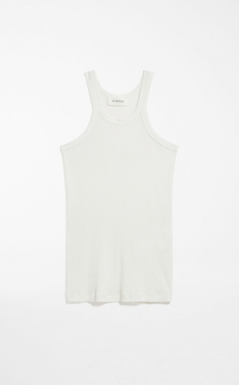 Max Mara Silk-blend Jersey Vest Oberteile Weiß | MMR593650