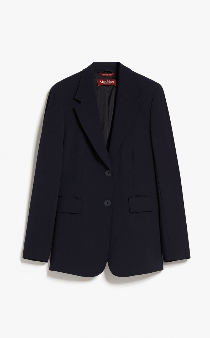 Max Mara Single-breasted Cady Blazer Navy | MMR594049