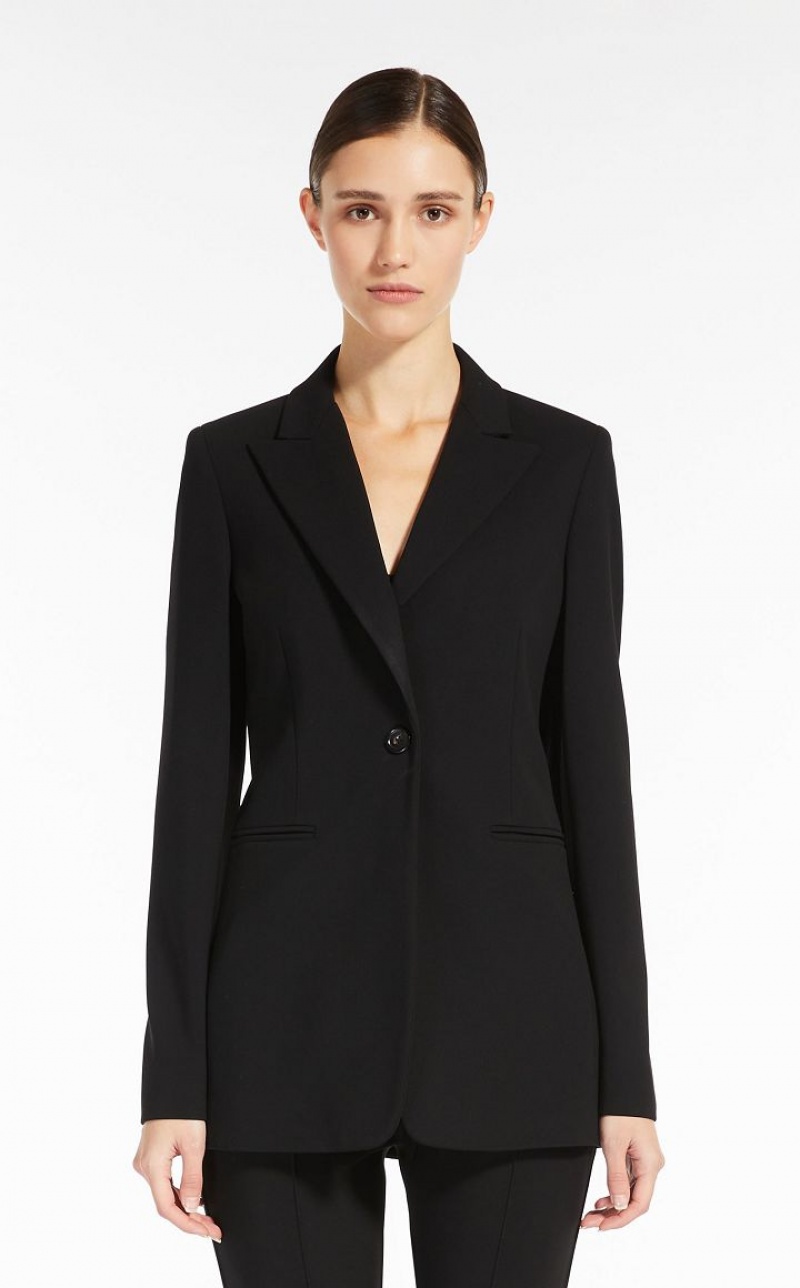 Max Mara Single-breasted Jersey Anzüge Schwarz | MMR593525