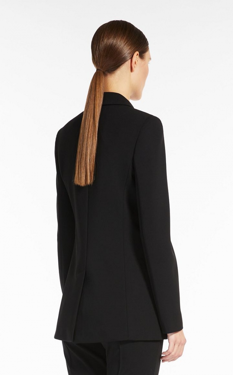 Max Mara Single-breasted Jersey Blazer Schwarz | MMR594093