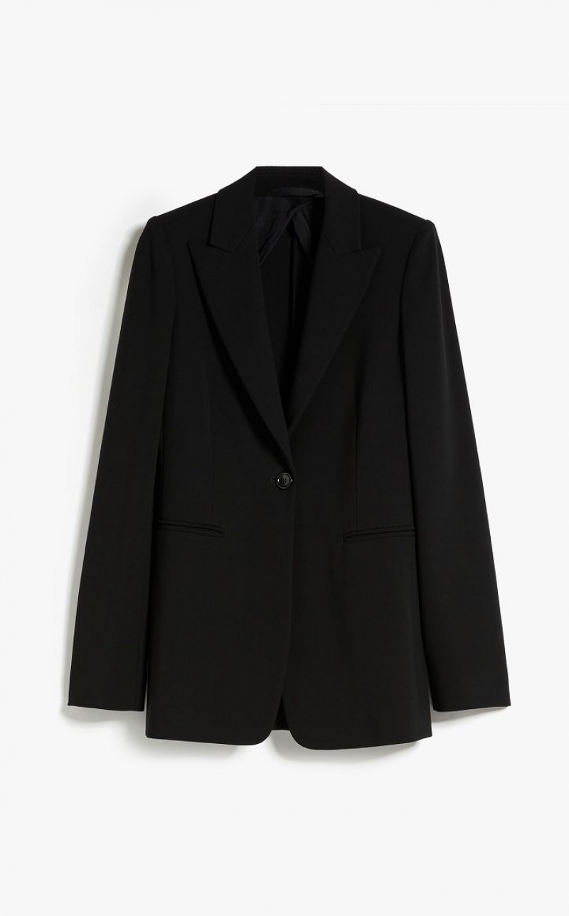 Max Mara Single-breasted Jersey Blazer Schwarz | MMR594093