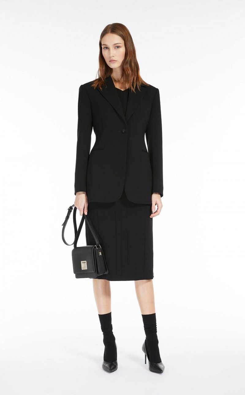 Max Mara Slim-fit Cady Kleid Schwarz | MMR593395