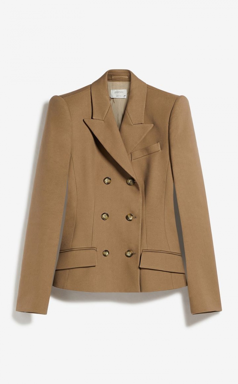 Max Mara Slim-fit Double-breasted Blazer Beige | MMR594064