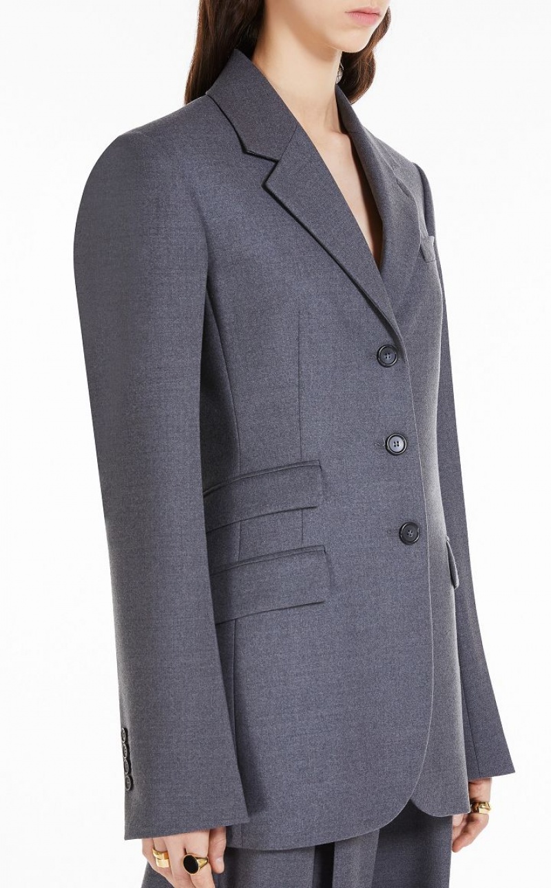 Max Mara Slim-fit Tailored Blazer Grau | MMR594033