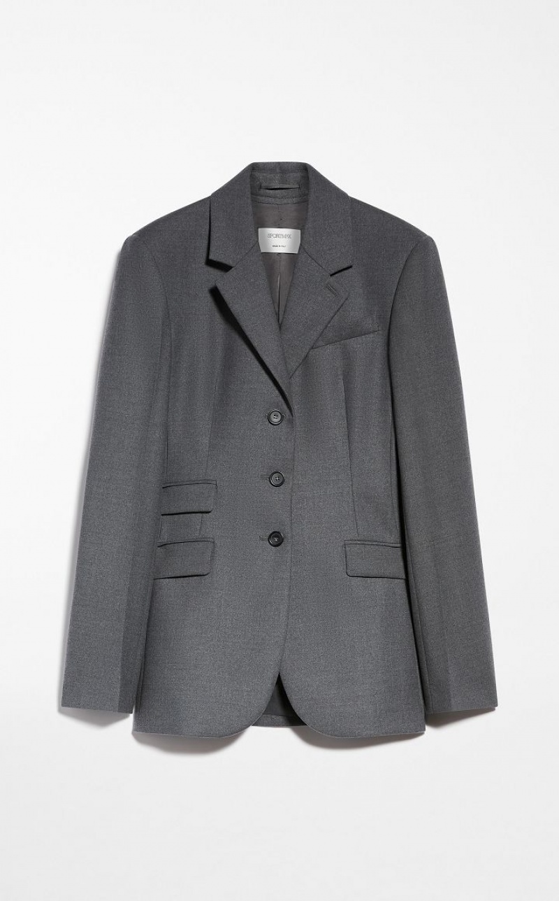 Max Mara Slim-fit Tailored Blazer Grau | MMR594033