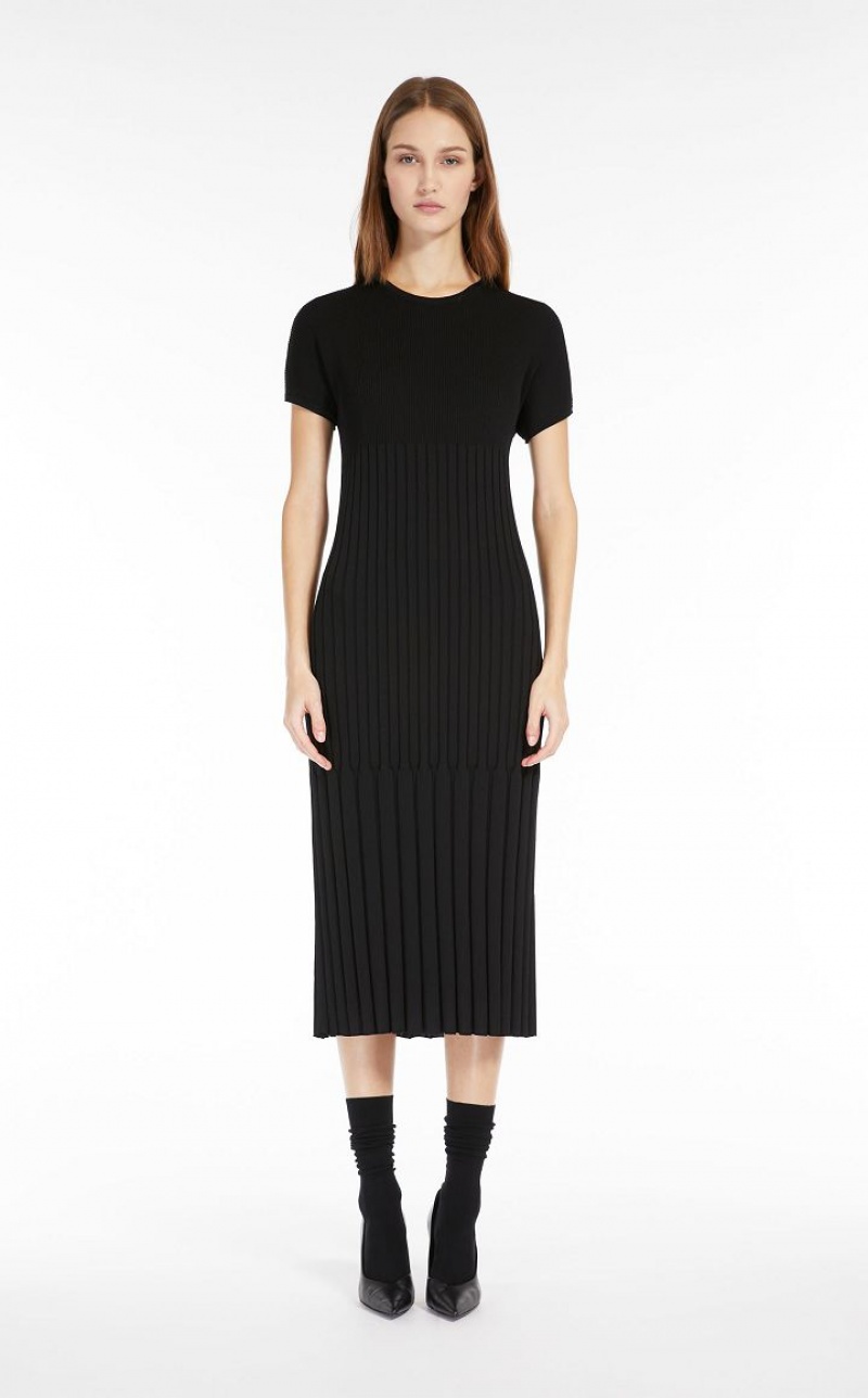 Max Mara Slim-fit Viscose-knit Kleid Schwarz | MMR593361