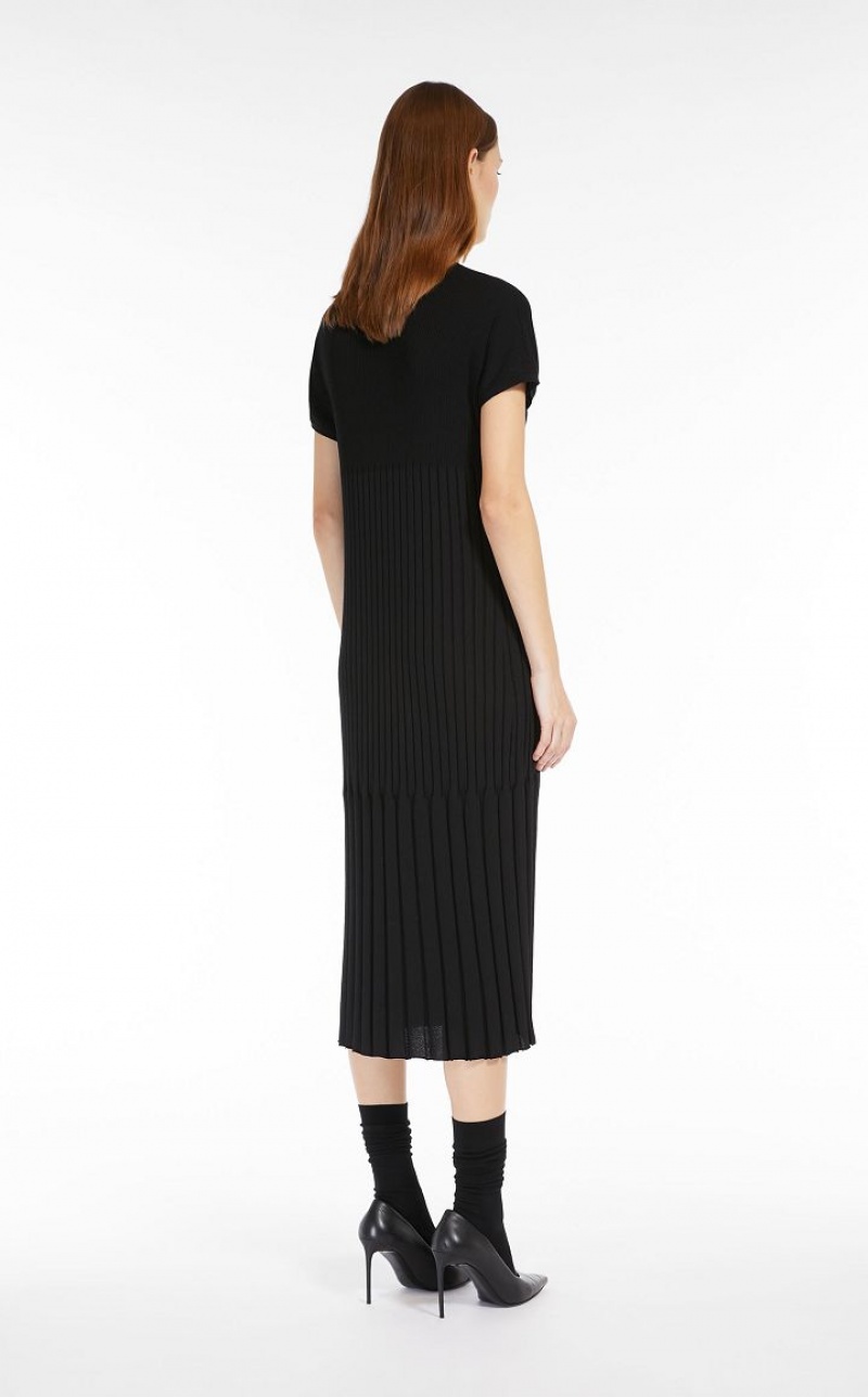 Max Mara Slim-fit Viscose-knit Kleid Schwarz | MMR593361