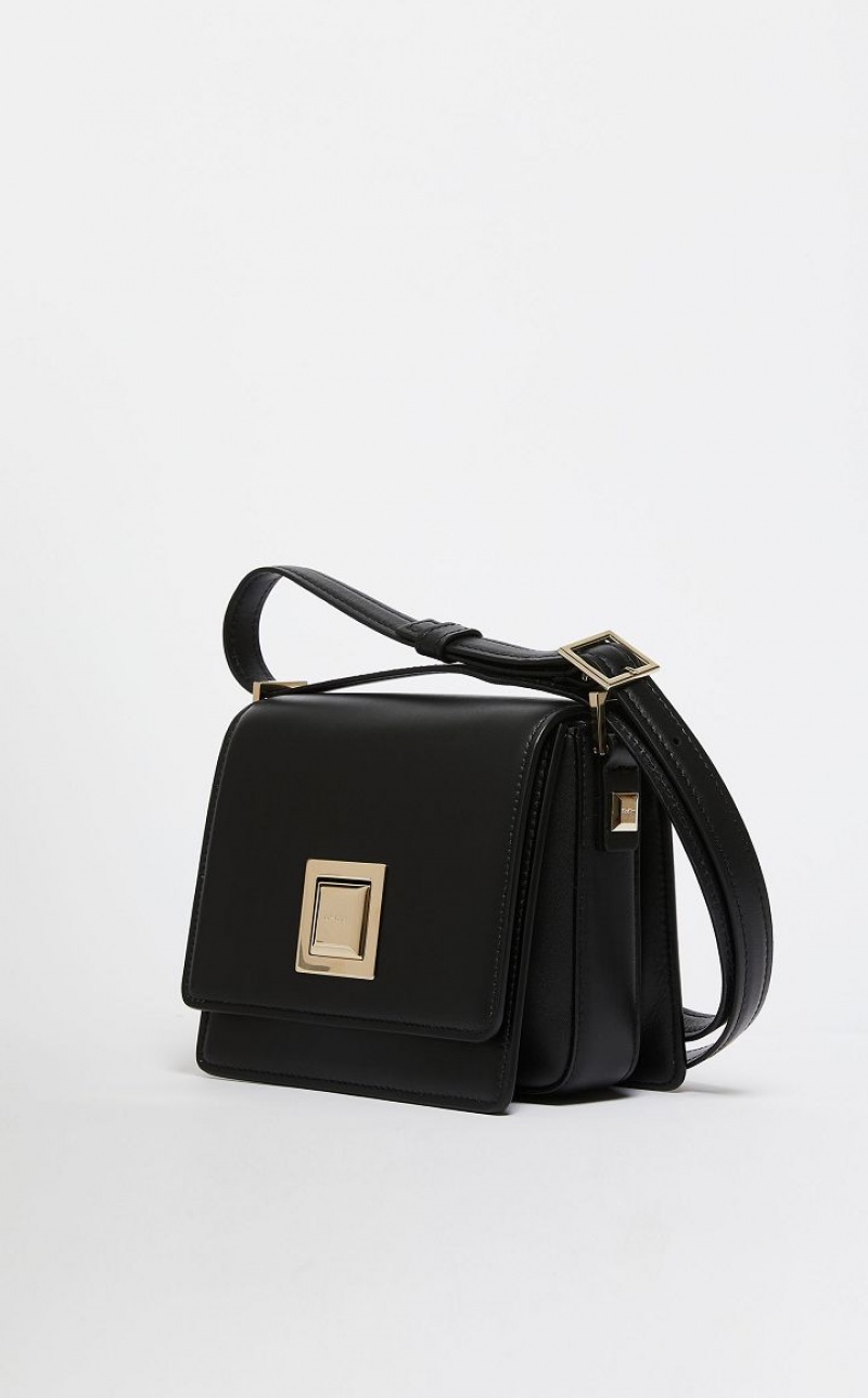 Max Mara Small Leder MM Bag Schwarz | MMR594117