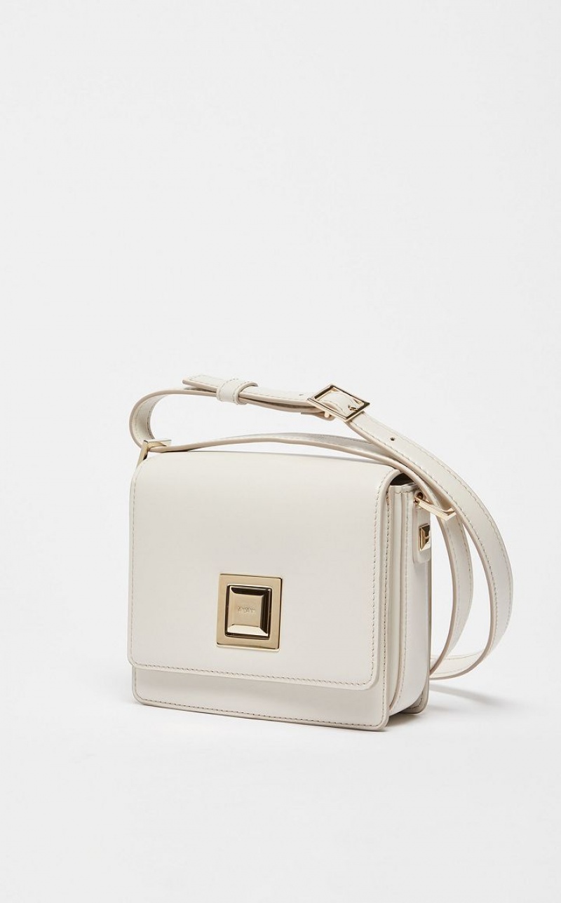 Max Mara Small Leder MM Bag Weiß | MMR594122