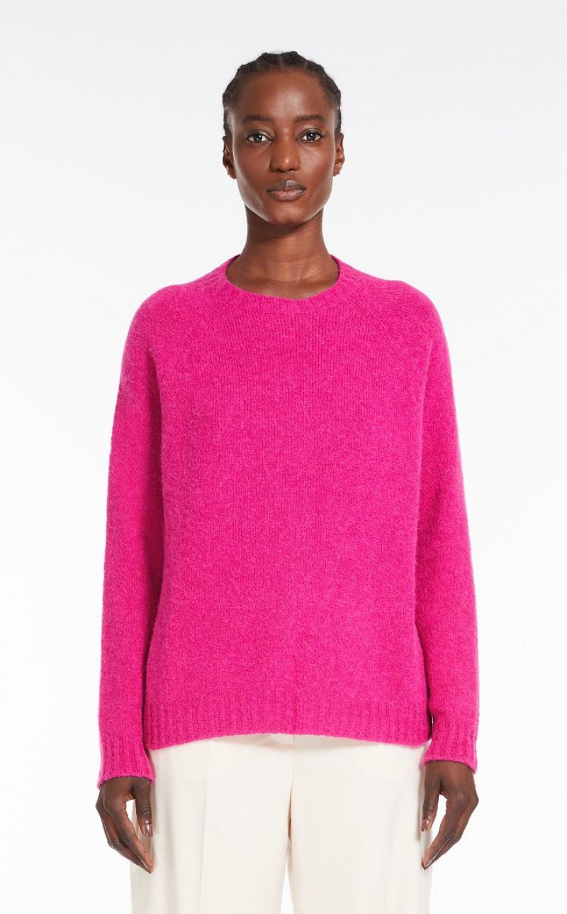 Max Mara Soft Top In Alpaca And Baumwoll Strickwaren Fuchsie | MMR593467