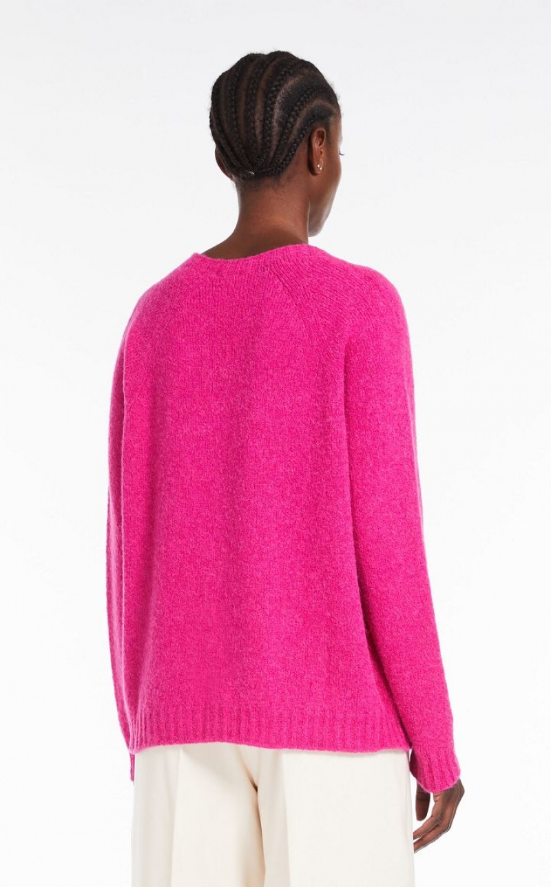 Max Mara Soft Top In Alpaca And Baumwoll Strickwaren Fuchsie | MMR593467